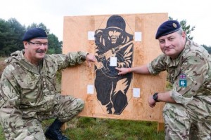 Honorary Colonel 158 Regiment RLC in a shootout with the Commanding Officer whilst on unit training in Germany