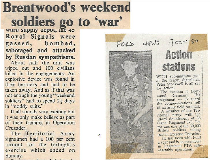 Operation Crusader News clippings from Brentwood
