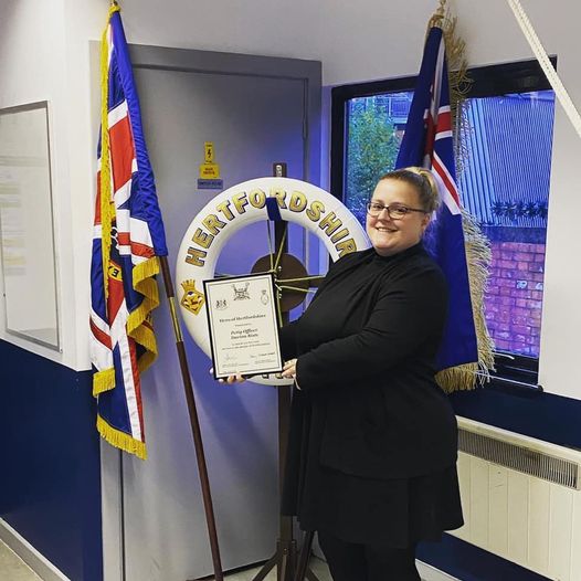PO Riste of Sea Cadets with her certificate