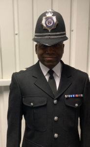 Babatunde Adeyeye in his Police Inspector uniform
