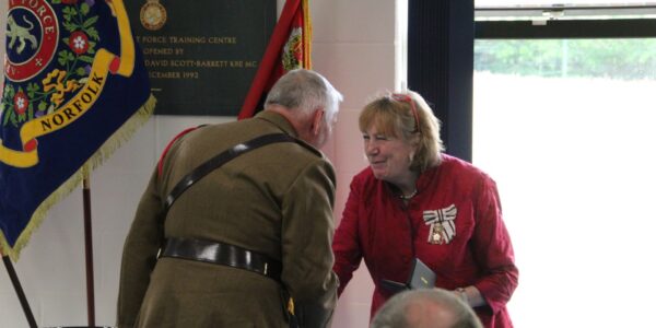 Major Pickering MBE from the Lord-Lieutenant the Lady Dannatt