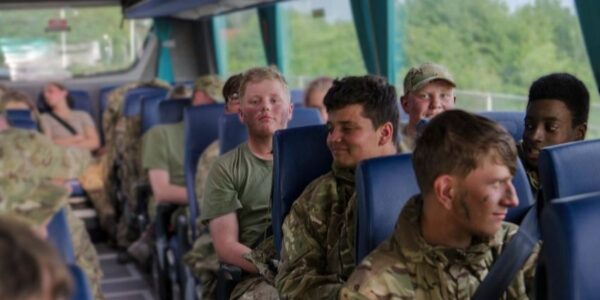 Cadets in MTP on a bus
