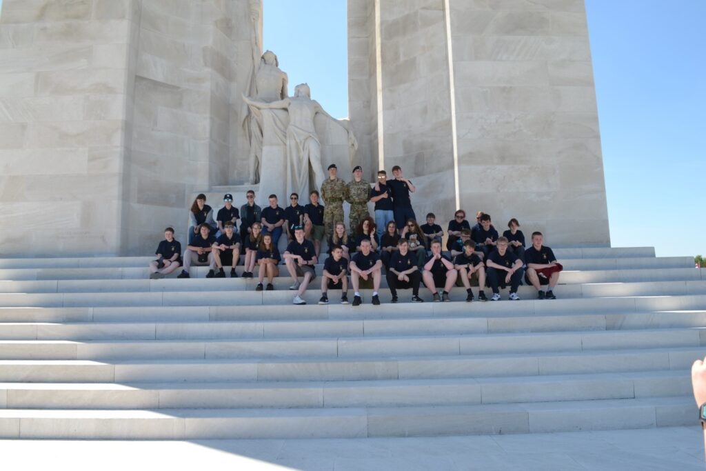 Group of cadets at memorial site