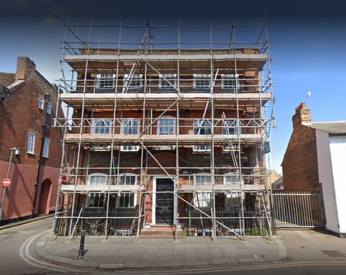 Yeomanry house with scaffolding