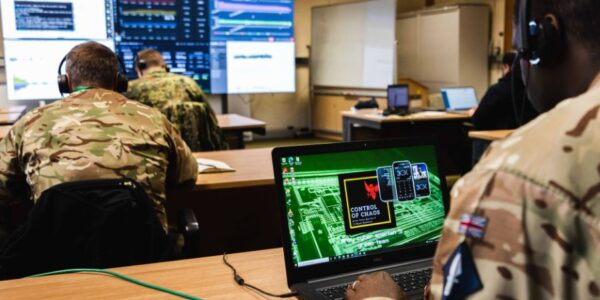 Cyber Reserves work at computers during exercise army cyber spartan