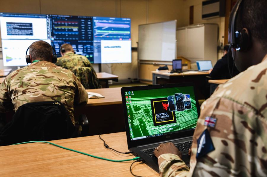 Cyber Reserves work at computers during exercise army cyber spartan